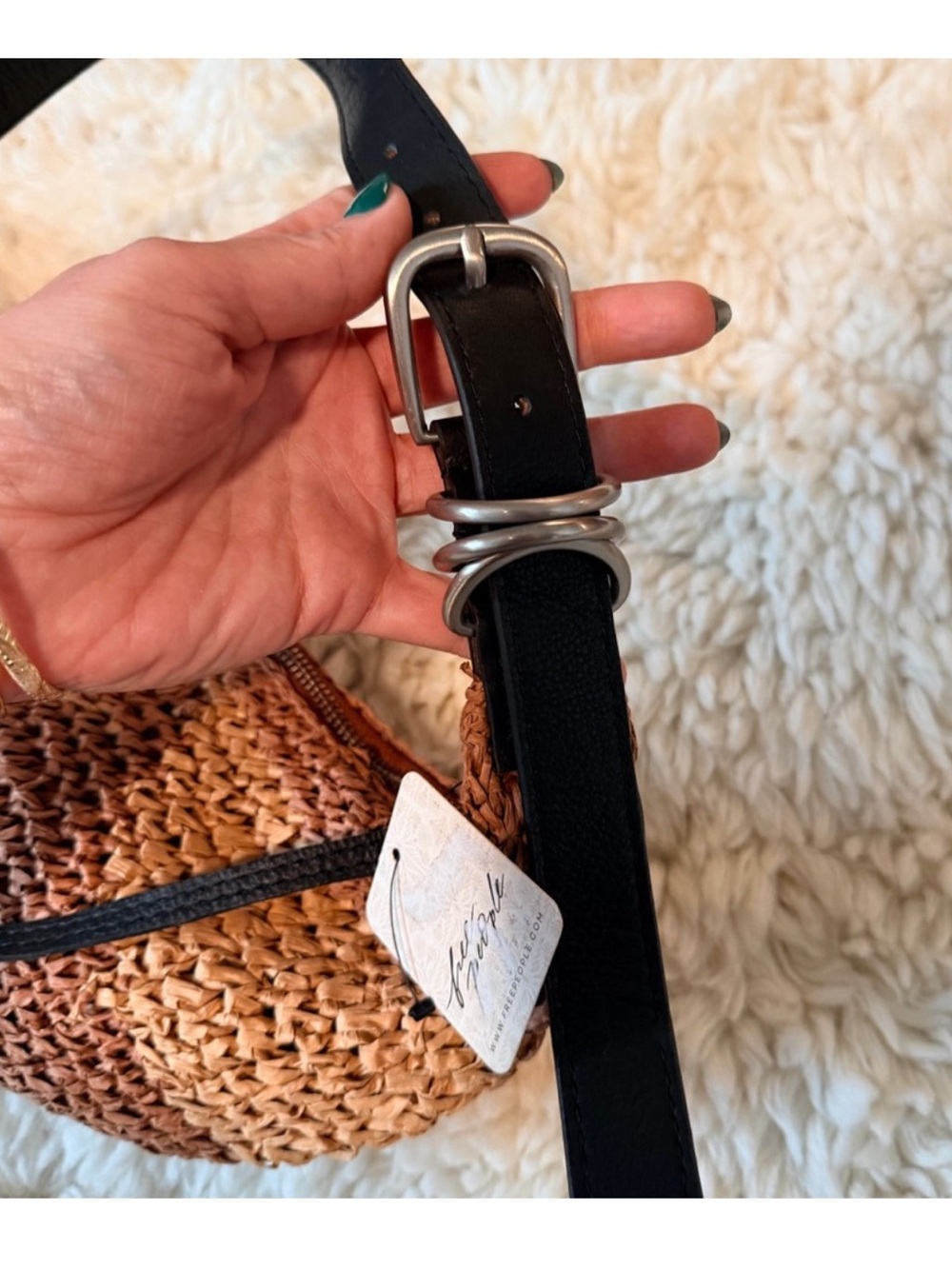 Free People Woven Shoulder Bag in Brown and Cream Tones - Picture 6 of 6